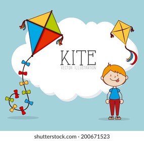 Kite design over blue background, vector illustration