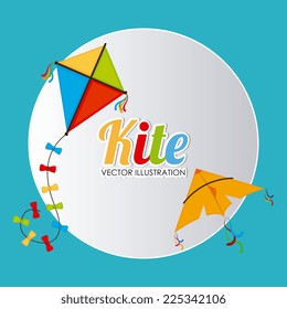 Kite design over blue background, vector illustration