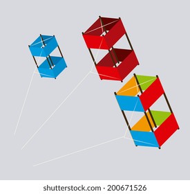 Kite design over gray background, vector illustration
