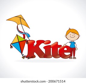 Kite design over white background, vector illustration