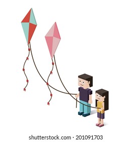 Kite design over white background, vector illustration