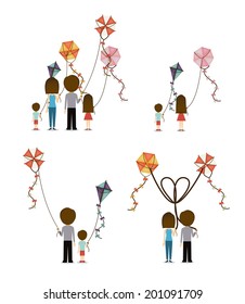 Kite design over white background, vector illustration