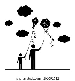Kite design over white background, vector illustration
