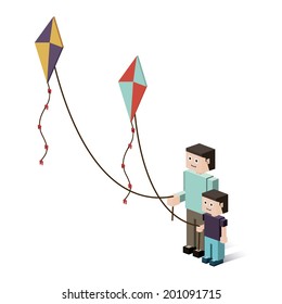 Kite design over white background, vector illustration