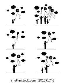 Kite design over white background, vector illustration