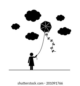 Kite design over white background, vector illustration