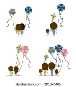 Kite design over white background, vector illustration