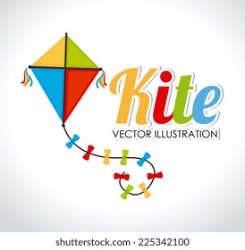 Kite design over white background, vector illustration
