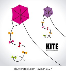Kite design over white background, vector illustration
