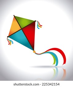 Kite design over white background, vector illustration