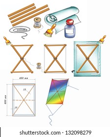 Kite do-it-himself vector illustration