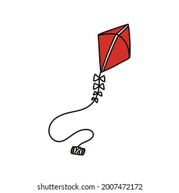 kite doodle icon, vector illustration