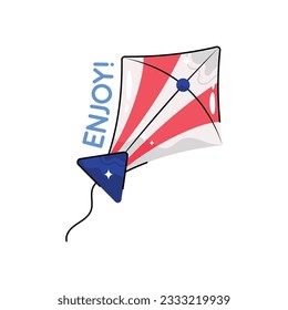 Kite doodle vector filled outline Sticker. EPS 10 file