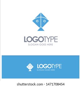 Kite, Festival, Flying Blue Solid Logo with place for tagline