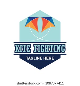 kite fighting logo with text space for your slogan / tag line, vector illustration
