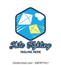 kite fighting logo with text space for your slogan / tag line, vector illustration
