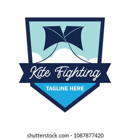 kite fighting logo with text space for your slogan / tag line, vector illustration
