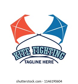 kite fighting logo with text space for your slogan / tag line, vector illustration
