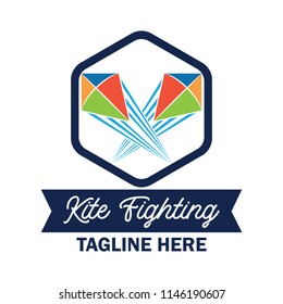 kite fighting logo with text space for your slogan / tag line, vector illustration
