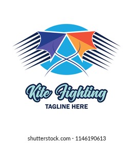 kite fighting logo with text space for your slogan / tag line, vector illustration
