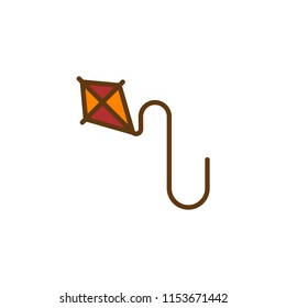 Kite filled outline icon, line vector sign, linear colorful pictogram isolated on white. Kites fly symbol, logo illustration. Pixel perfect vector graphics