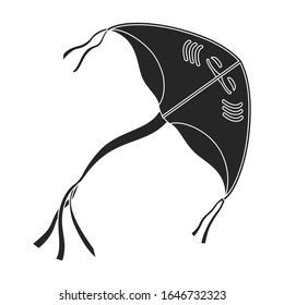 Kite fish vector icon.Black vector icon isolated on white background fish kite .
