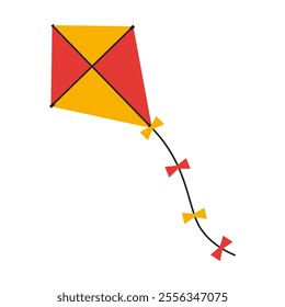 Kite flat clipart vector illustration