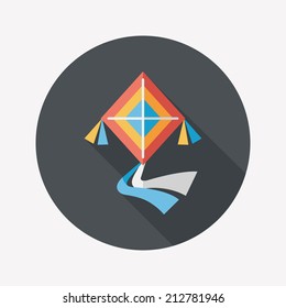 kite flat icon with long shadow,eps10
