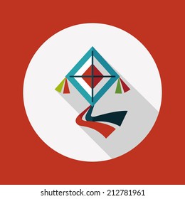 kite flat icon with long shadow,eps10
