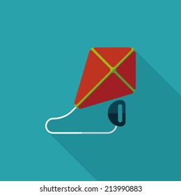 kite flat icon with long shadow,eps10