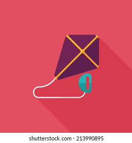 kite flat icon with long shadow,eps10