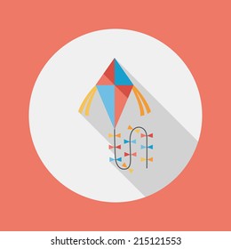 kite flat icon with long shadow,eps10