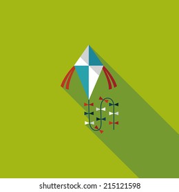 kite flat icon with long shadow,eps10
