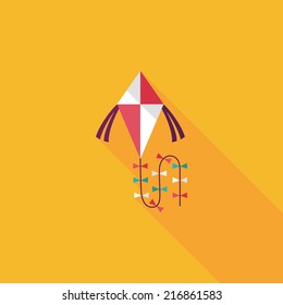 kite flat icon with long shadow,eps10