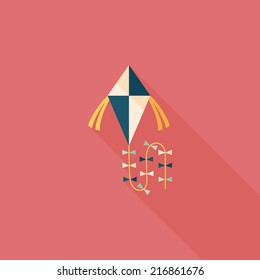 kite flat icon with long shadow,eps10