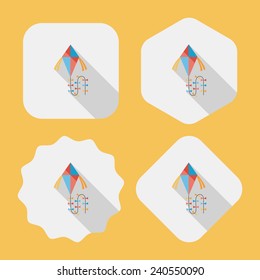kite flat icon with long shadow,eps10