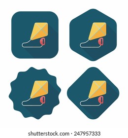 kite flat icon with long shadow,eps10