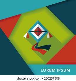 kite flat icon with long shadow,eps10