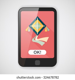 kite flat icon with long shadow,eps10