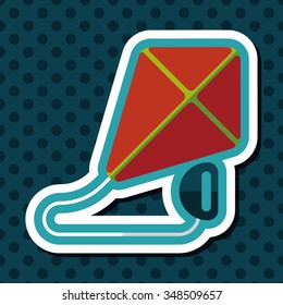 kite flat icon with long shadow,eps10