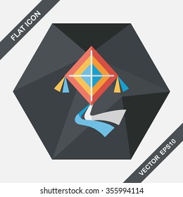 kite flat icon with long shadow,eps10