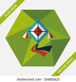 kite flat icon with long shadow,eps10