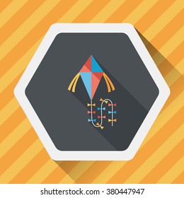 kite flat icon with long shadow,eps10