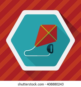 kite flat icon with long shadow,eps10