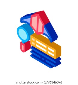 vector de icono de investigación de vuelo de cometas. signo de investigación de vuelo de cometas isométricas. ilustración de símbolo aislado de color