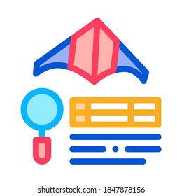 kite flight research icon vector. kite flight research sign. color symbol illustration