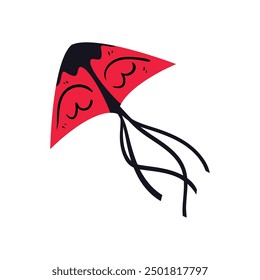 kite fly cartoon isolated design