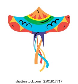 kite fly fun toy isolated