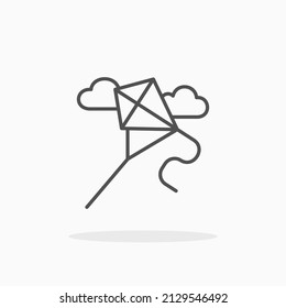 Kite fly line icon. Editable stroke and pixel perfect. Can be used for digital product, presentation, print design and more.