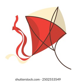 kite fly on blank background isolated